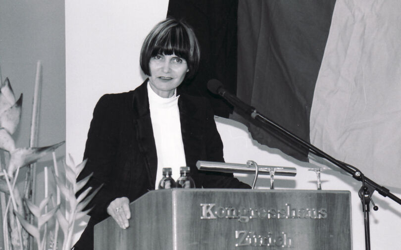Bundesrätin Micheline Calmy-Rey, Vorsteherin des EDA, anlässlich der Jahreshauptversammlung 2005