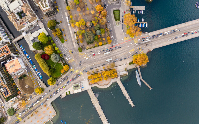 Luftaufnahme Bürkliplatz Zürich