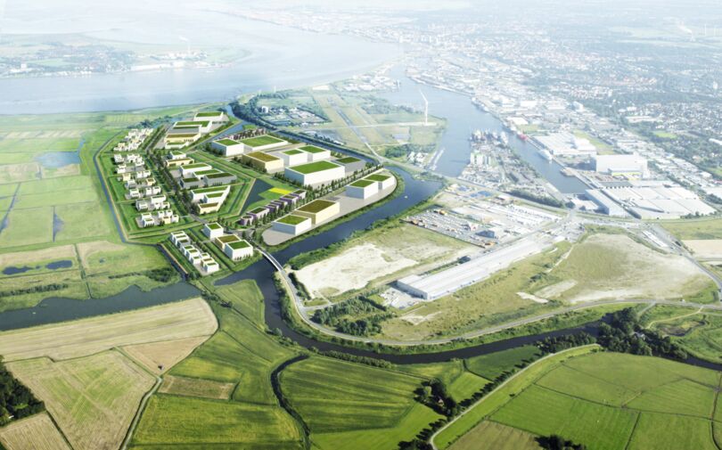 Gewerbegebiet Lunedelta in Bremerhaven an der Weser