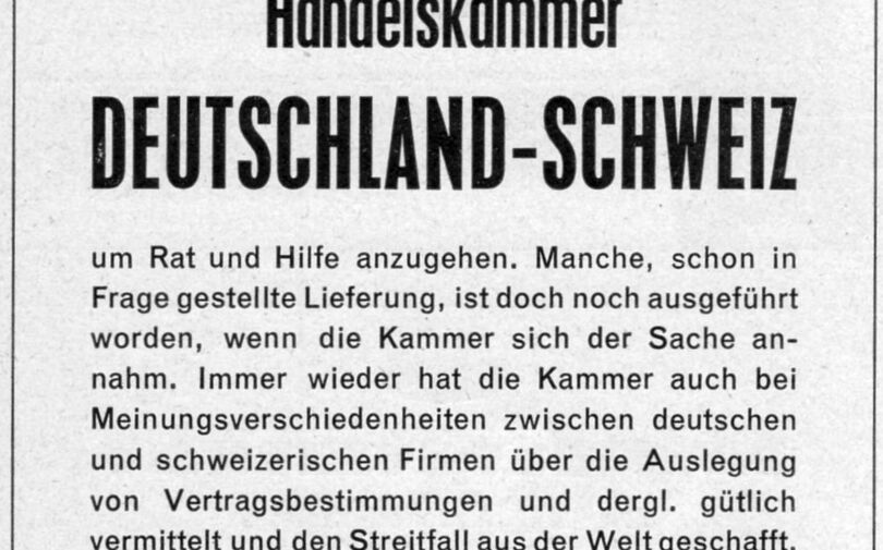 Werbeanzeige der Handelskammer aus dem Jahr 1953 Werbeanzeige der Handelskammer aus dem Jahr 1953