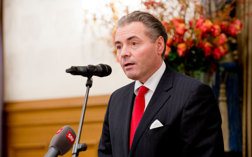 Eric G. Sarasin bei Eröffnungsrede