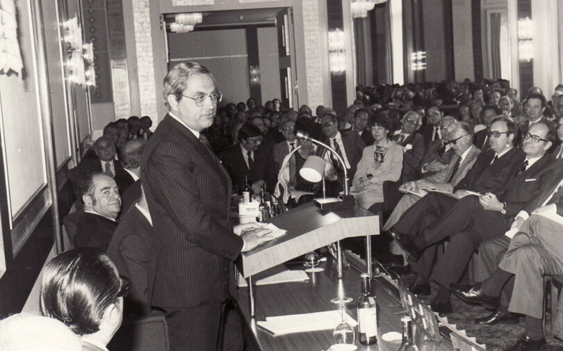 Dr. Karl Otto Pöhl, der Präsident der Deutschen Bundesbank, anlässlich der Jahreshauptversammlung 1981 Dr. Karl Otto Pöhl, der Präsident der Deutschen Bundesbank, anlässlich der Jahreshauptversammlung 1981