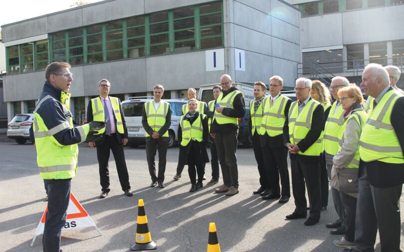 Markus Epple bei der Aussenvorführung im Rahmen des Sondertischkreises der Handelskammer D-CH im Mai 2016