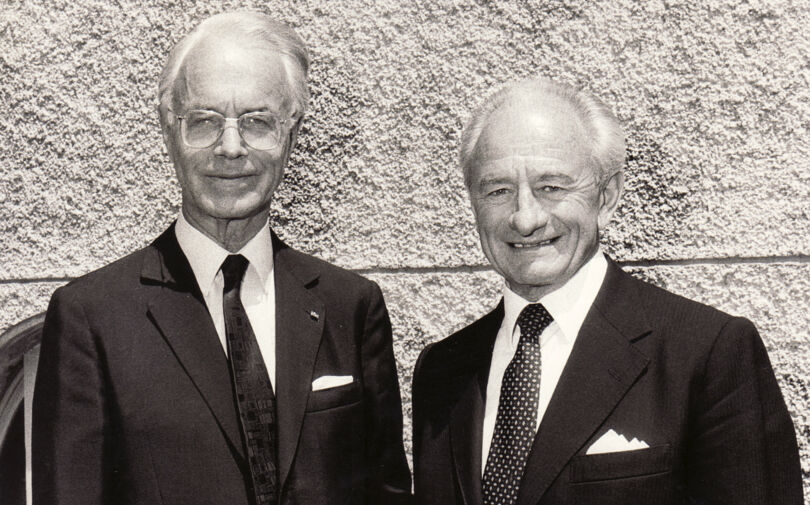 Präsidentenwechsel 1985 Dr. Hans Vontobel und Dr. Hans Bergmeier (v. l. n. r.) Präsidentenwechsel 1985 Dr. Hans Vontobel und Dr. Hans Bergmeier (v. l. n. r.)